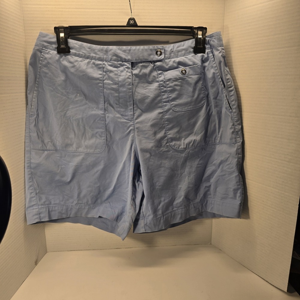 Lizgolf Womens Light Blue Golf Shorts Pockets Size 14